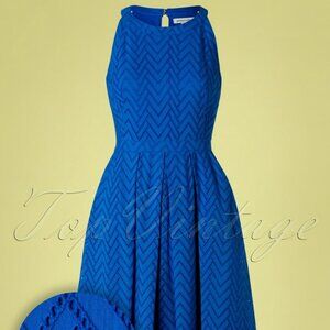 Emily and Fin Alyssa dress in Broderie Anglaise Ocean Blue, size medium